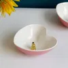 Candle Holders Burner Bowl Desk Topper Holder Heart Stick Ceramic Desktop Decor