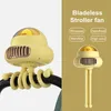 Fans Portable Bladeless Stroller Fan 4000mAh USB Rechargeable Handheld Outdoor Air Conditioner Mute 4gear Folding Desktop Air Cooler