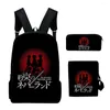 バックパック約束されたネバーランド3pcs/set 3d print School School StudentBookBag Travel Laptop Laptop Daypackショルダーバッグペンシルケース