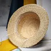 2017 NIEUWE Summer Natural Straw Sun Hat For Women Men Fashion Beach Hats Dames Flat Sunhat voor vakantie Y19070503299T