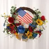 Dekorativa blommor idylliska fjärde juli kransar patriotiska amerikanska handgjorda minnesdag semester konstgjord i en vas