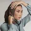 Mulheres muçulmanas insta e hijab com orelhas de cabeça islâmica de lenço islâmico Hijabs femme musulman pronta para usar lenços de bandeira de turbante
