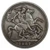 ROYAUME-UNI 1887 1888 1890 1891 1892 1 Couronne - Victoria 2ème portrait Argent plaqué Copie Coins