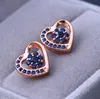 Classic Fashion Rose Gold Silver Heart Shaped Zircon Earrings Bridal earrings Multiple Style Choices