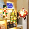 Lâmpadas de parede Luzes de Natal Janela pendurada de decoração de Natal com pó de copo Decorações para o ano em casa 2023