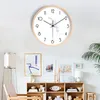 Horloges murales Design moderne horloge silencieuse bois cuisine salon chambre numérique brève Europe Reloj De Pared rustique bureau décor à la maison