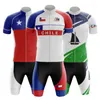 Zestawy wyścigowe Chile Drużyna Jersey Set Summer Summer Męski Rower z krótkim rękawem odzież sportowa oddychająca mtb