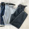 Women's Jeans Spring High Waist Women Fashion Harem Pants Ankle-Length Stretch With Belt StreetwearWomen's