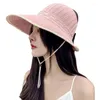 Wide Brim Hats Elegant Empty Top Hat Bucket Wavy Edge Sun Protection Fisherman For Outdoor Activities Camping ClimbingWide