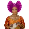 Мода Auto Gele Headtie Африканские нигерийские женщины Традиционные Aso oke Autogele FAN FAN FAN FAN для Свадебной вечеринки300B