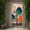 Gordijn Japanse berg inkt Painting Door eetkamer decor Decor linnen linnen drape keuken ingang hangende halve baan