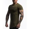 Erkekler Tişörtleri Spor Salonları Mens Kısa Kollu Gömlek Yaz Fitness Vücut İnşa Sıska Tişört Erkek Egzersiz Tees Üstler Günlük Baskı Giysileri