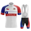 Zestawy wyścigowe Chile Drużyna Jersey Set Summer Summer Męski Rower z krótkim rękawem odzież sportowa oddychająca mtb