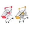 Ужин наборы 2 ПК головоломки игрушка Mini Trolley Basket Fry Fry Fry Cart Cart Grocery Deep Fryer