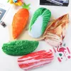 창조적 인 3D 대용량 연필 가방 야채 고기 모양 펜 케이스 학교 학생 문구 소프트 플러시 주최자 가방