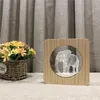 Nattlampor elefant djur 3d led arylisk trälampbord ljusomkopplare kontroll för barns rum dekoration gåva