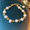 Charme Armbänder 2023 Französisch Unregelmäßige Perle Hohl Kreis Kette Für Frauen Licht Luxus Elegante Temperament Armband Schmuck