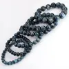 Strand 7 8 9 10 12 14mm Dark Blue Natural Genuine Gems Stone Adjustable Kyanite Bracelet 7.5inch