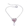 Очарование браслетов романтические фанаты розовый стеклянный сердечный браслет для женщин ручной работы в ручных аксессуарах