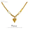 YHPUP Романтическое ожерелье для сердца для женщин Высококачественная нержавеющая сталь 18 K Металлическая текстура колье колье колье