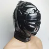 Massaggi Bondage Full Hood Mask BDSM Sex Toys Per coppie Slave Imbracatura in pelle Imbottito Gimp Dildo/Anello/Ball Gag Blindfold