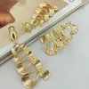 Серьги для ожерелья наборы Dubai Jewelry Woman Gold Plate Classic Pashion Hollow Design Ladies Bracelet Bracelet Ring Gift Pired FHK14597