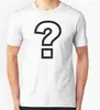 남자 T 셔츠 여름 상판 남성 셔츠 플러스 크기 순수한면 재미 Tshirt 질문 마크 그래픽 티기 기본적인 편안함 흰색 xs-xxxl