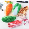 창조적 인 3D 대용량 연필 가방 야채 고기 모양 펜 케이스 학교 학생 문구 소프트 플러시 주최자 가방