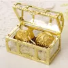 Geschenkwikkeling 12 stks 9x5.2x5.5cm Creatief Plastic Candy Box Wedding Vintage Boxes Chocolate Treat Party Favor (Golden)