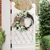 Decorative Flowers Metal Heart Wreath Garland Around Front Door Mother's Day White A-Z Letter Surname Natural Grape Vine Unique