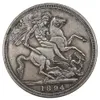 Großbritannien 1893-1899 1 Krone – Victoria 3. Porträt, versilberte Kopiermünzen