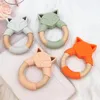 Contas chenkai 5pcs silicone teether bebê animal para enfermagem de enfermagem de enfermagem pingente de pingente de pingente brinquedo