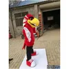 Costumes de mascotte de haute qualité Carnaval Adt Red Eagle Costume Real Pictures Deluxe Party Bird Hawk Falcon Factory S7093766 Drop Delive Otgbq