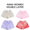 Womens Shorts Inaka Double Mesh Basic Colors Gym Grafisk kraft för 230515