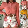 Kvinnors spårningsdräkter Floral Print Track Suits Woman 2022 Summer Long Sleeve V Neck Top Casual Shorts Set With Belt Women Outfits 2 Pieces Set T230515