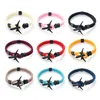 Bracelets porte-bonheur mode parapluie corde tressé alliage avion Bracelet hommes et femmes réglable Paracord unisexe personnalité bijoux