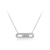 Pendant Necklaces Necklace Stainless Steel Silver & Rose Gold Color Slidable Rhinestone Crystal Engagemen Jewelry N18074