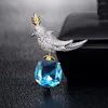 Broschen Weibliche Einfache Blaue Kristall Vogel Für Frauen Luxus Gelb Gold Silber Farbe Zirkon Legierung Tier Brosche Sicherheitsnadeln