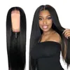 Koronkowe peruki z przodu dla kobiet czarne długie proste włosy bezklejowe koronkowe peruki syntetyczne długie jedwabne proste naturalne peruki włókno termoodporne