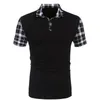 Herrpolos Summer Men's Casual Stritching Short Sleeve Polo Shirt Business Clothes Luxury Tee Male Fashion Grid Zipper Polos Topps Men 230515