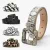 Bälten 2023 Leopard Snake Mönster Buckle Decoration Vintage Ladies Jeans Belt Europe and America Dress Women mode matchande kjol