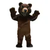 Performance Dark Brown Bear Mascot Traje de alta qualidade Festival Dress Halloween Natal unissex Outdoor Publish