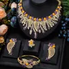 Ketting oorbellen set kellybola sieraden hoogwaardige exclusieve mode luxe zirkon 4pcs dames goudvis banket accessoires 2023