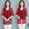 Women's Jackets Summer White Coat Women Lace Cardigan Tops Korean Plus Size Long Sleeve Shawl Sunscreen Outerwear Loose Ladies 5XL