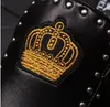 Designer Brand Casual Shoes Men Britain Crown Embroidery Rivet Oxford Homecoming Dress Wedding Prom Loafer Sapato Social Zapatos