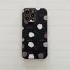 Luxury Polka Dot Phone Case Designer Phonecase for IPhone 14 Pro Max 14plus 11 12 13 Pro Max Case Electroplated Leather Mobile Phones Cover 2023