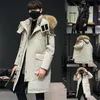 Men's Jackets Men Thicken Warm Parka Winter Big Pocket Outdoor Fur Collar Duck Down Anorak Oversized Korean Hooded Windbreaker Jacket Coat