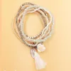 Bracelets de charme Hanjing elegante Chegada Nice Trendy Bohe Bohemian Rose Flower Tassel Bracelete de contas acrílico para mulheres casal