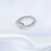 Bandringar handgjorda guldfärgpärlor för kvinnor geometriska hjärtan elastiska ring enkla fingermycken anelli femme