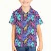 Men's Casual Shirts Polynesian Tribal Samoan Totem Tattoo Samoa Prints Boys Hawaiian Shirt Short Sleeve Tops For Toddler Clothes Beach